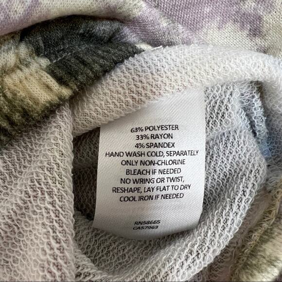 NWT Nordstrom Abound Raglan Tie Dye Half Zip Cropped Sweater Size Large - Picture 7 of 9